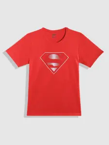 YK Justice League Teen Boys Superman Printed Pure Cotton T-shirt