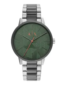 Armani Exchange Men Green Dial & Grey Stainless Steel Straps Analogue Watch AX2731