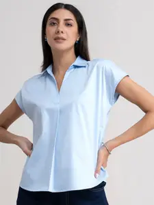 FableStreet Women Blue Extended Sleeves Shirt Style Top