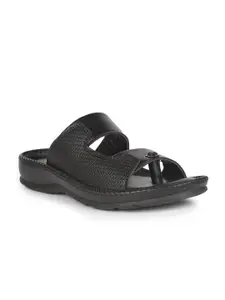 Liberty Men Black & Black Comfort Sandals