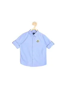 Allen Solly Junior Boys Blue Slim Fit Casual Shirt 69% Cotton