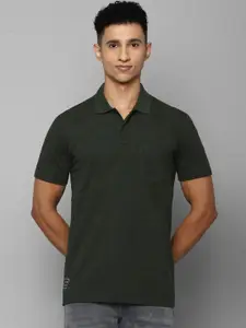 Allen Solly Men Green Polo Collar Cotton T-shirt