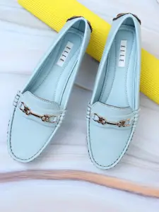 ELLE Women Blue Textured Loafers