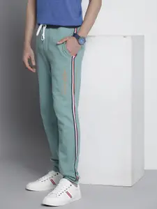 Tommy Hilfiger Men Mint Green Brand Logo Embroidered Joggers