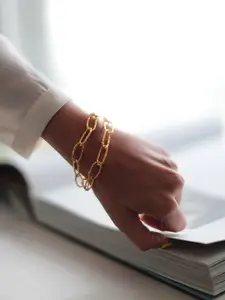 MNSH MNSH Gold-Toned Gold-Plated Link Bracelet