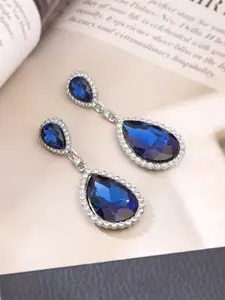 Yellow Chimes Blue Contemporary Drop Earrings