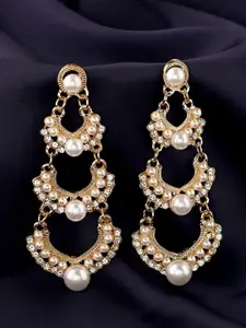 Yellow Chimes White Contemporary Chandbalis Earrings