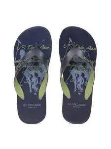 U.S. Polo Assn. Men Navy Printed Park Flip-Flops