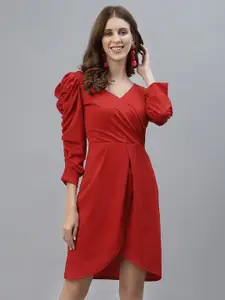 Selvia Red Layered Scuba Dress