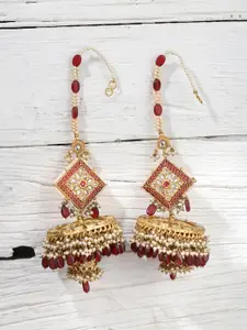 DUGRISTYLE Red Classic Jhumkas Earrings