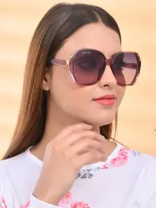 ROYAL SON Women Black Lens & Purple Oversized Sunglasses with UV Protected Lens