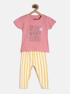 MINI KLUB Girls Multicoloured Printed T-shirt with Trousers