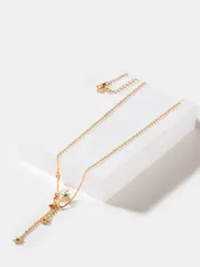 SHAYA Gold-Toned & White Sterling Silver Gold-Plated Necklace