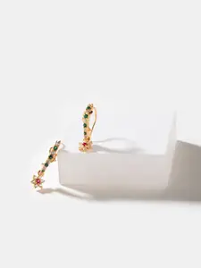 SHAYA Gold-Toned Contemporary Drop Earrings