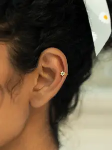 SHAYA Gold-Toned Contemporary Studs Earrings