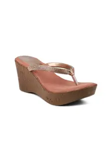 DESIGN CREW Pink Wedge Sandals