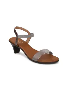 Inc 5 Women Gunmetal-Toned & Gunmetal-Toned Ethnic Comfort Sandals