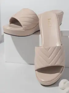 Inc 5 Textured Open Toe Wedge Heels