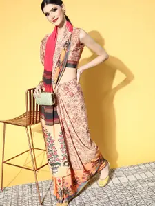 Saree mall Kalamkari Saree With Printed Border