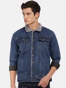 VOXATI Men Blue Crop Tailored Jacket