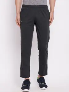 Camey Men Charcoal Grey Solid Cotton Track Pants
