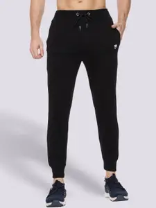 Mark Leute Men Black Solid Mid Rise Regular Fit  Joggers