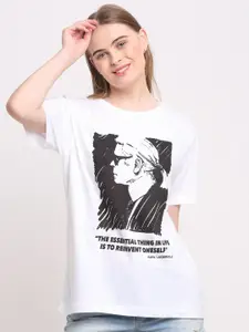 Ennoble Women White Printed T-shirt