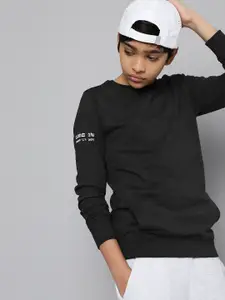 HRX by Hrithik Roshan Boys Black Solid Sweatshirt