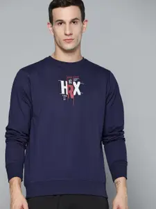 HRX by Hrithik Roshan Men Navy Blue Brand Logo Printed  Sweatshirt