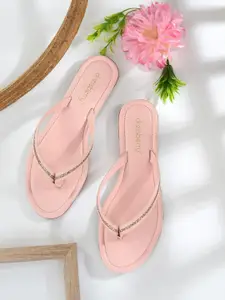 DressBerry Women Pink Open Toe Flats