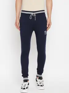 FirstKrush Men Navy Blue & Grey Solid Cotton Track Pant