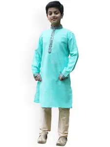 Manyavar Boys Straight Kurta With Churidar