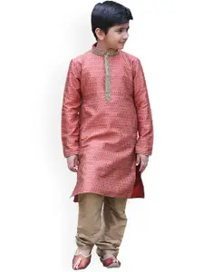 Manyavar Boys Self Design Kurta With Pyjamas