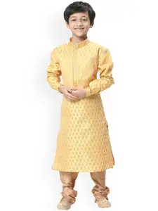 Manyavar Boys Woven Design Kurta with Churidar