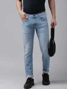 Pepe Jeans Men Blue Low-Rise Light Fade Stretchable Tapered Fit Casual Jeans