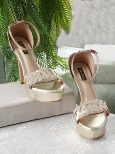 Flat n Heels Women Gold-Toned Embellished Stiletto