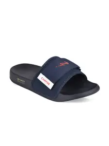 Campus Men Navy Blue & Red Sliders