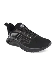 Campus Men Black Mesh Running Shoes