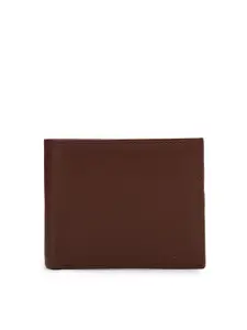 Peter England Men Brown Leather Two Fold Wallet
