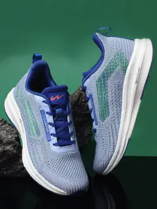Campus Men Grey & Blue Mesh Running Shoes