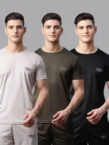 MACK JONNEY JONNEY Men Set of 3 Solid Knitted T-shirts