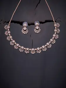 Kushal's Fashion Jewellery White Rose Gold-Plated Cubic Zirconia Necklace