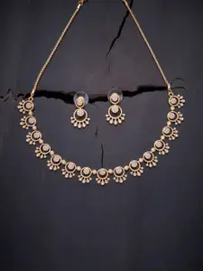 Kushal's Fashion Jewellery White Gold-Plated Necklace Set