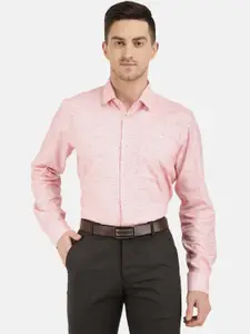 J White by Vmart Men Pink Solid Formal Shirt