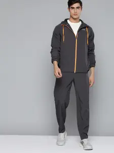 HRX by Hrithik Roshan Men Charcoal Grey Solid Running Tracksuits