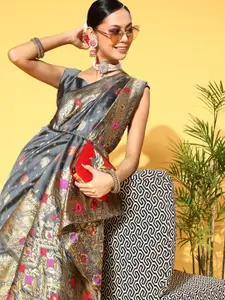 Saree mall Floral Saree with Woven Design Border