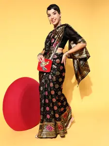 Saree mall Ethnic Motifs Saree With Woven Design Border