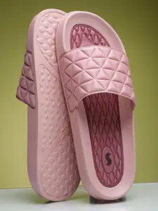 Solethreads Women Pink Self Design Casual Sliders
