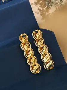 VIRAASI Gold-Plated Contemporary Drop Earrings