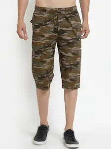 SAPPER Men Multicoloured Camouflage Printed Slim Fit Outdoor Cargo Shorts